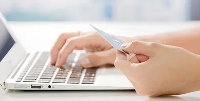 Person paying online